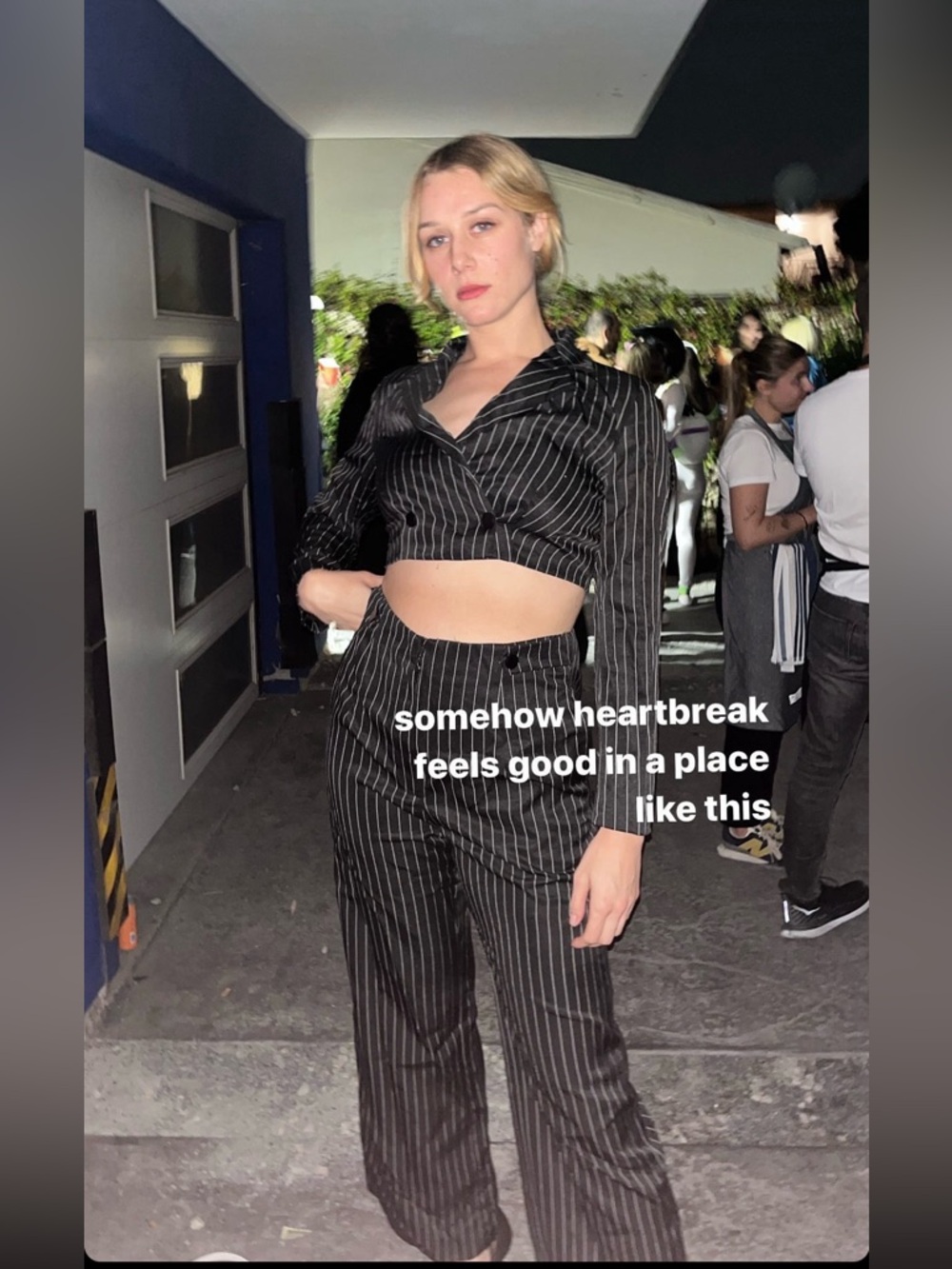 Cider | Women’s Black Pinstripe Co-ord Suit Set | Size Large